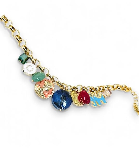 THE GLAM POUCH Royal Empire Gold Charms Bracelet