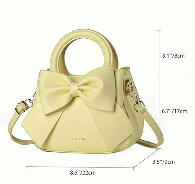 SYGA Women Bow Handheld Shoulder Bag Crossbody Fresh And Sweet Girly Style Small Bucket Bag - Image 5
