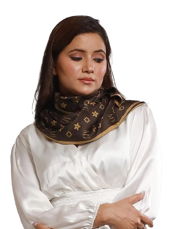 Cross Kulture Printed Poly Silken feel Scarf Stole for Women