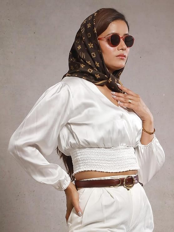 Cross Kulture Printed Poly Silken feel Scarf Stole for Women - Image 5