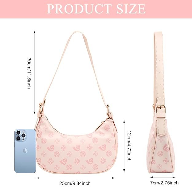 PALAY® Shoulder Bag for Woman Hobo Handbags Trendy Y2K Purses Patent Leather Clutch Bag Cute Bow Purse Hand Bags for Women - Image 3